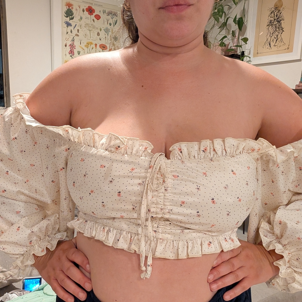 LAST CHANCE SELLING TO BUFFALO SOON MAKE AN OFFER Ruffled Off-Shoulder Crop Top